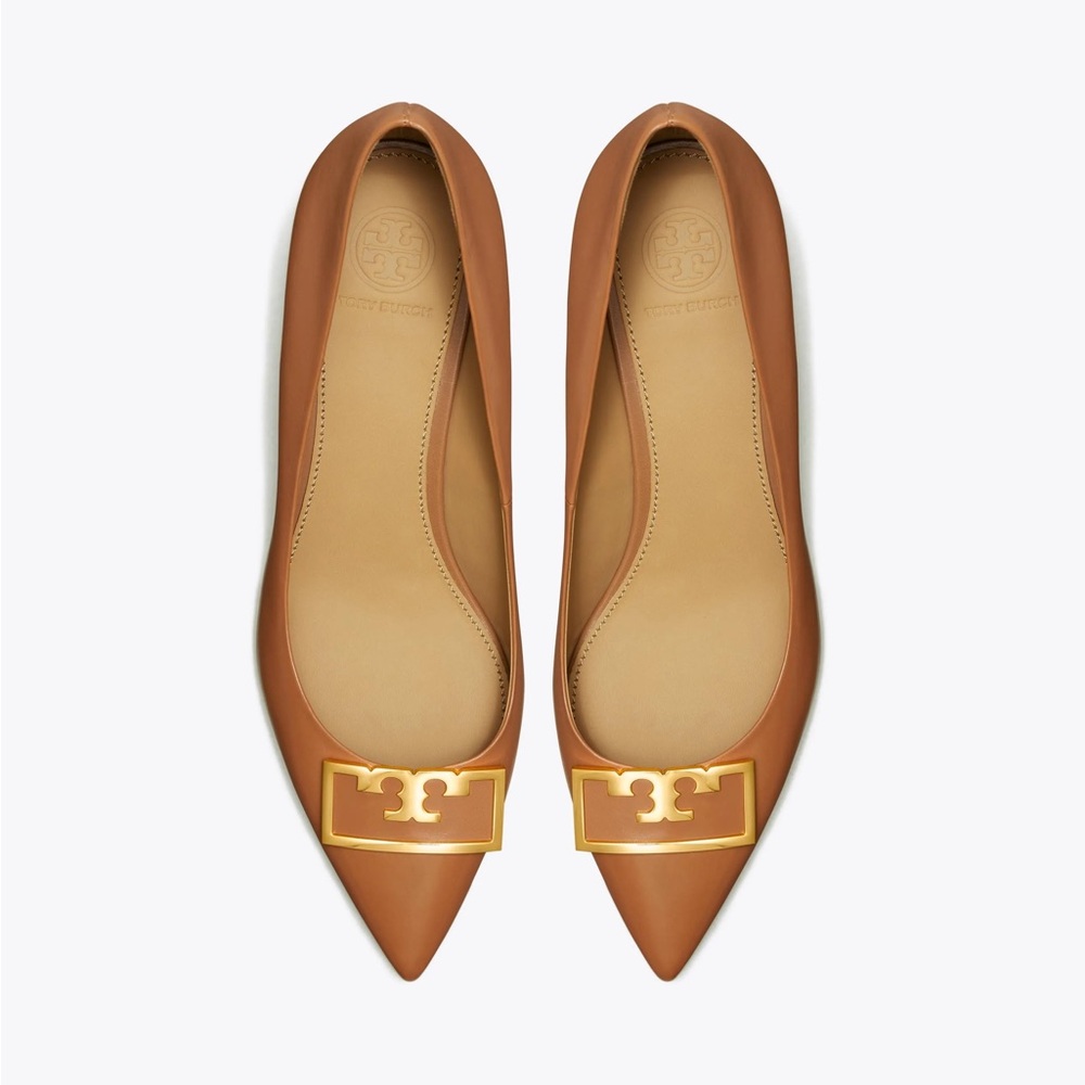 Tory Burch Gigi Wedge Calf Leather Size 7 - Picture 1 of 7